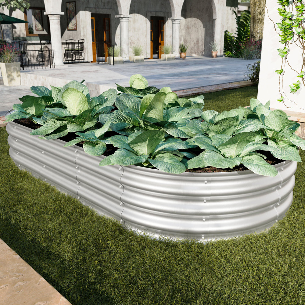 Galvanized Raised Garden Bed Kit, Heavy Duty, Rust-Resistant, 6x3x1ft, Silver Media 6