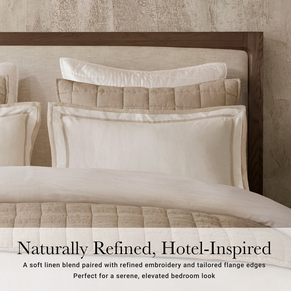 3 Pieces King/Cal King Duvet Cover Set,White+Beige Media 2