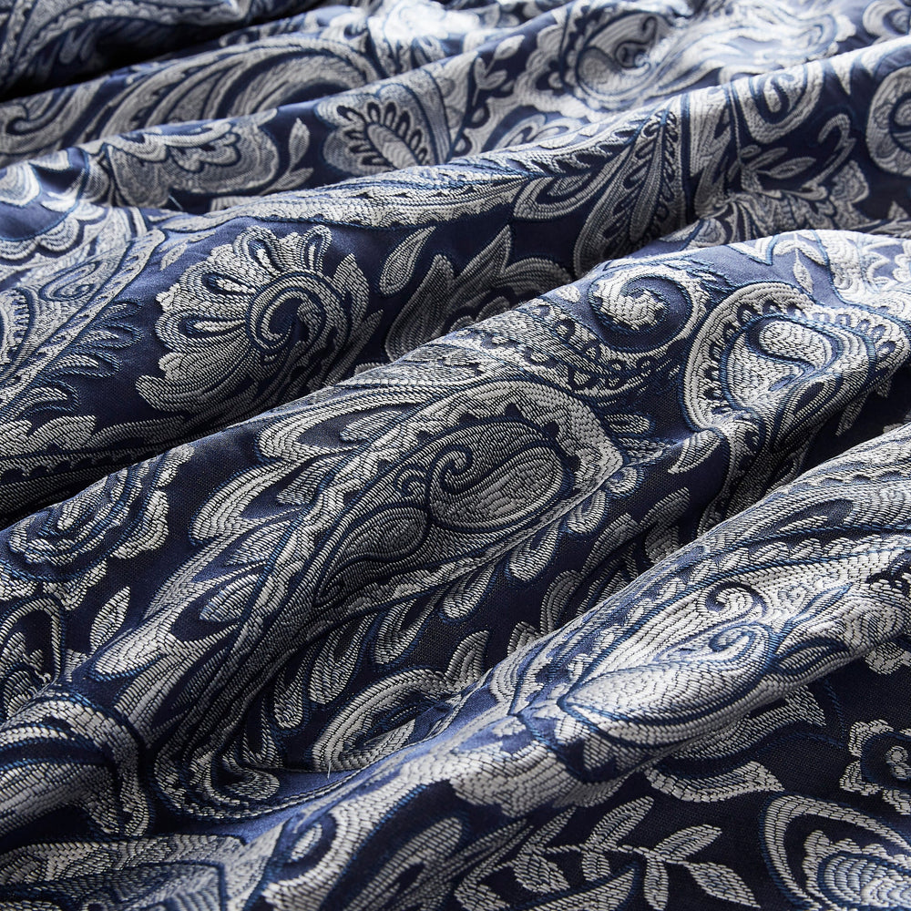 12 Piece Comforter Set with Cotton Bed Sheets Navy Queen Media 17