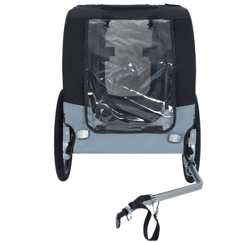 Large Folding Bike Trailer for Dogs – 66LB Capacity All-Terrain Pet Carrier, Durable Steel Frame for Cycling, Jogging, Camping & Outdoor Adventures, Black- Gray Media 5