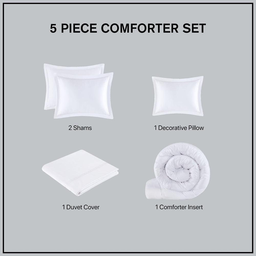 Full/Queen 100% Cotton Sateen Embroidered Comforter Set Media 12