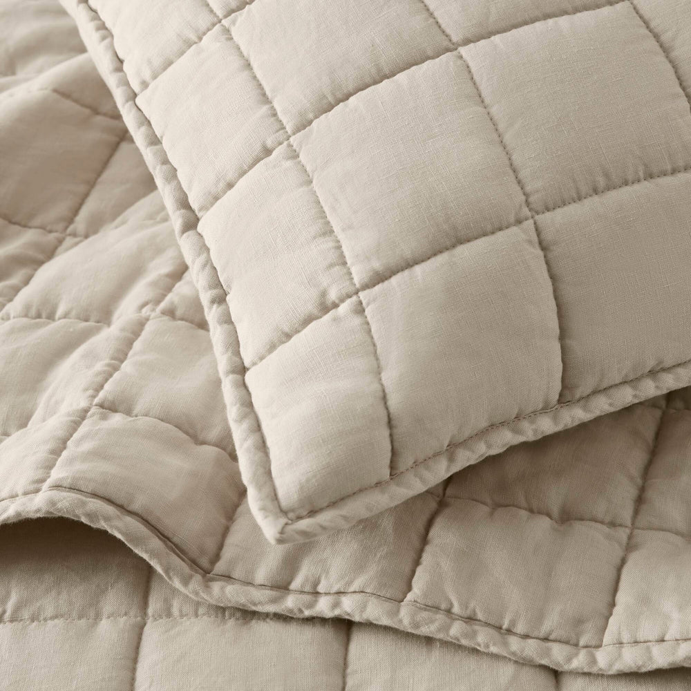 3-Piece Full/Queen Linen Garment Washed Quilt Set,Linen Media 3