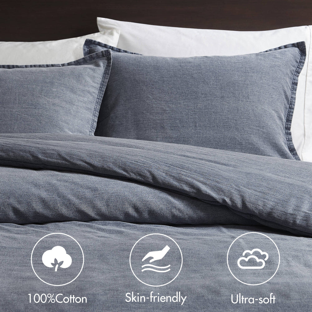 3PCS King/Cal King Twill Washed Duvet Set Media 2