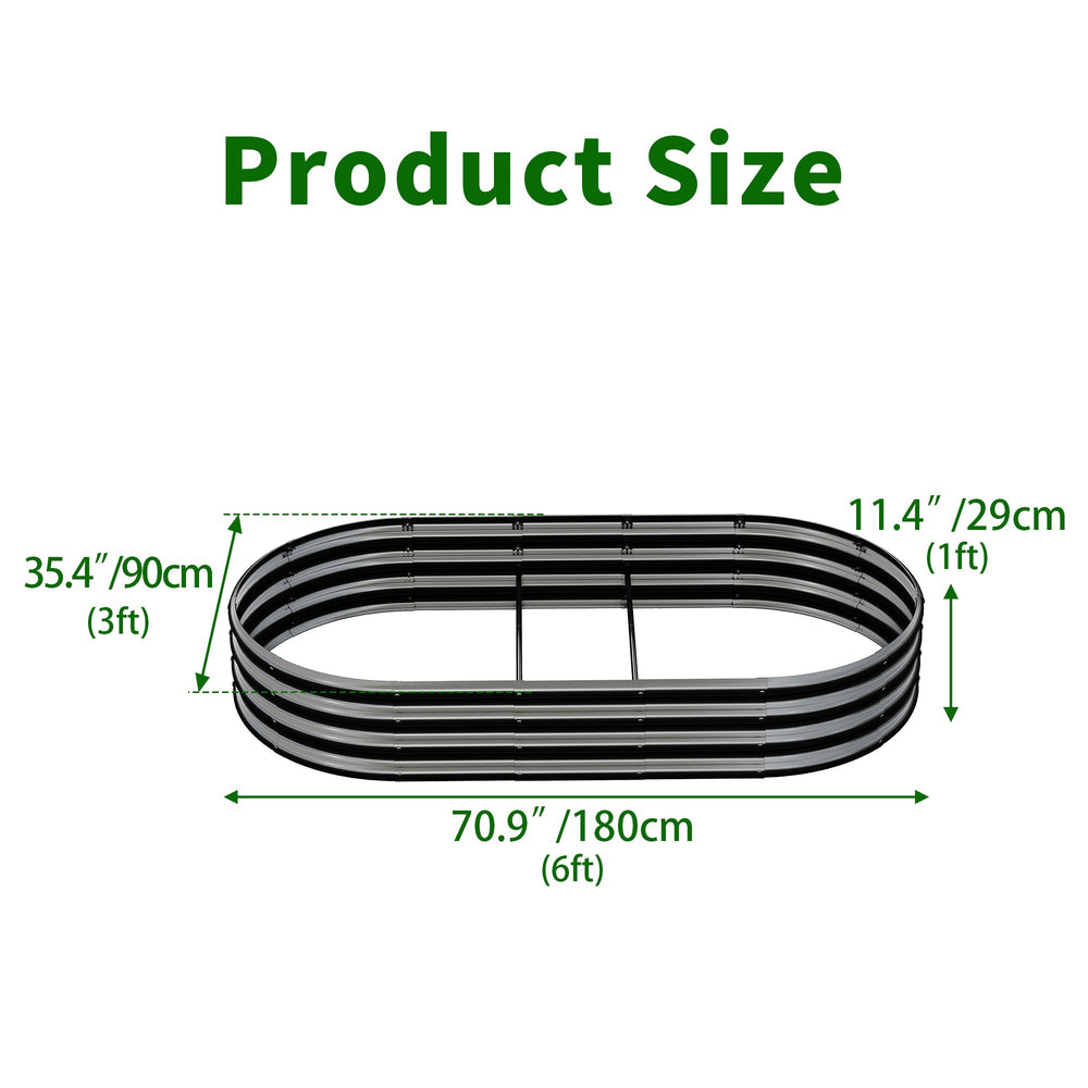 Galvanized Raised Garden Bed 6x3x1ft - Heavy Duty Metal Planter Box for Vegetables, Herbs & Flowers, Rust-Proof Outdoor Garden Bed with Large Capacity, Black, 1PCS Media 2