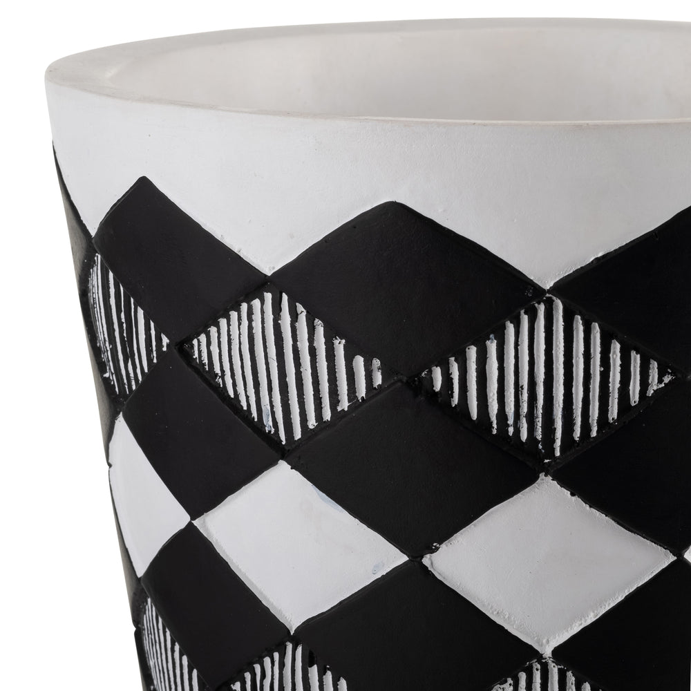 S/2 10/12' DIAMOND PLANTER W/ WOOD LEGS, BLACK(KD) Media 5
