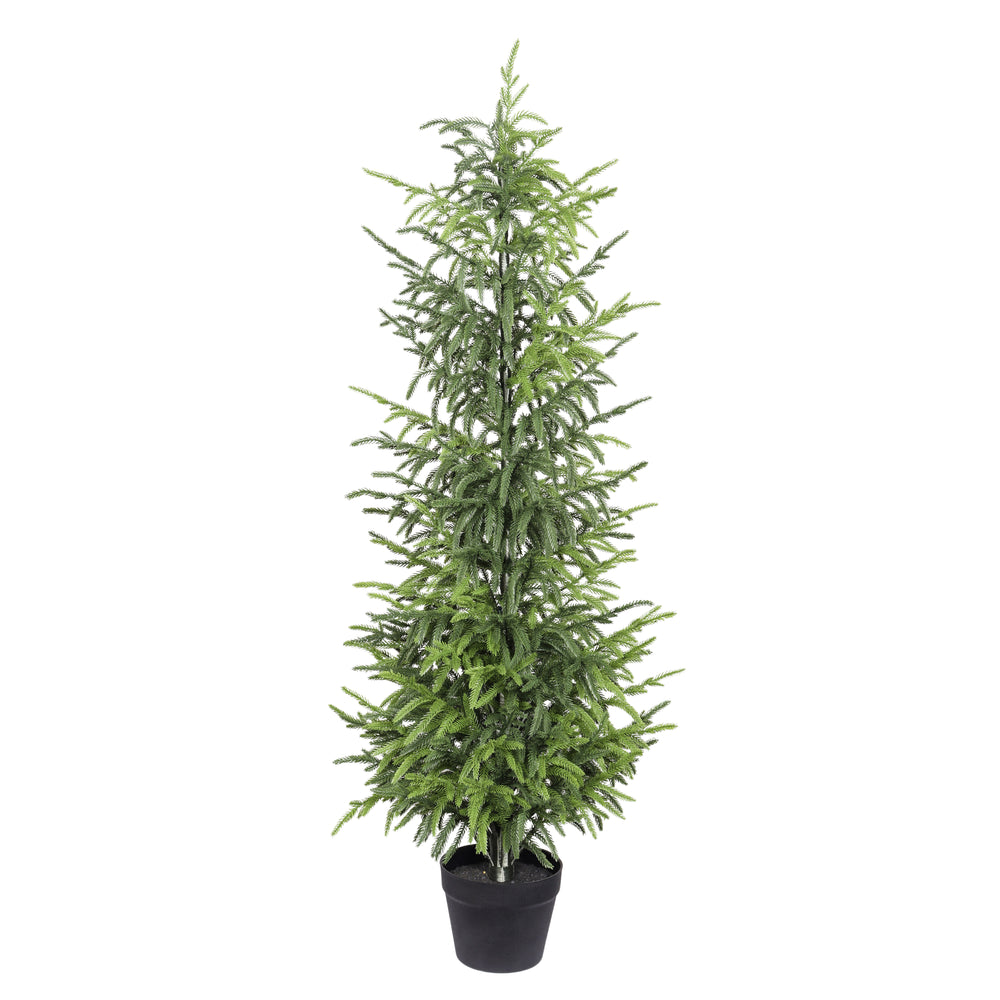 5' Artificial Real Touch Pine Tree with Black Plastic Pot, 1pc/set Media 7