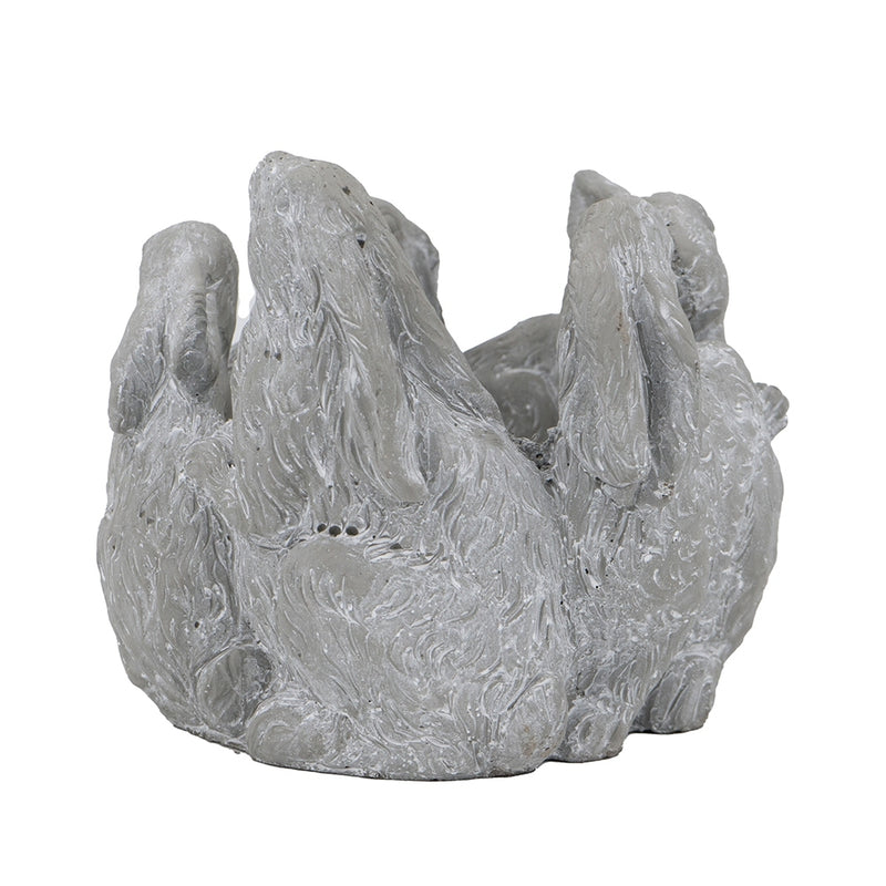 10x8x6.5' 5 Bunny Cement Planter