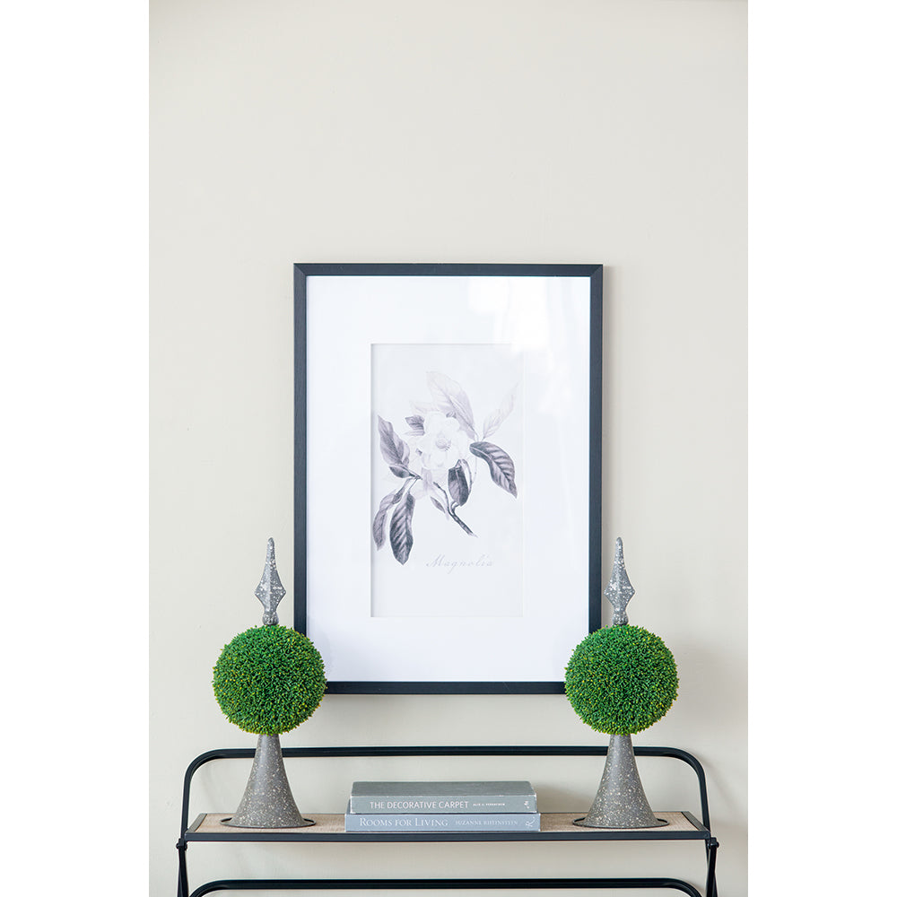 7x7x17' Faux Boxwood Topiary Sphere on Metal Spire Media 8