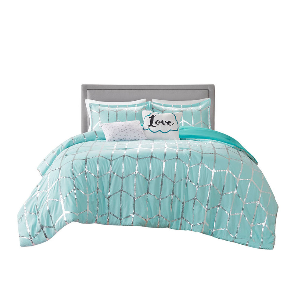 Twin/Twin XL Metallic Printed Comforter Set Media 3