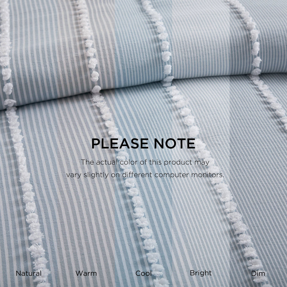 3- Piece Full/Queen Cotton Yarn Dyed Duvet Cover Set Media 6