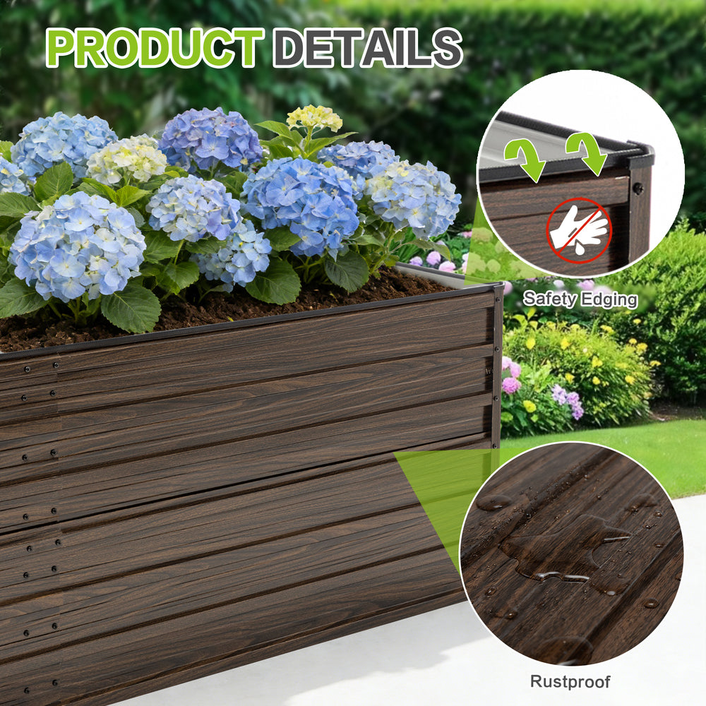 2-Pack 74.6'x35.4'x25' Raised Garden Bed Kit, Metal Elevated Planter Box, Open Drainage Base, 8 Reinforcing Rods, Rustproof Steel with Safety Edging – Easy Assembly for Vegetables, Flowers, Herbs Media 5