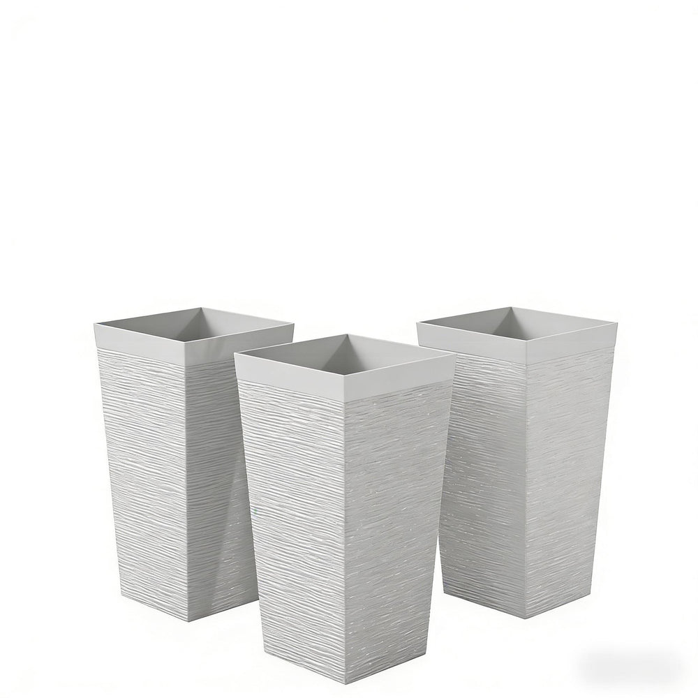 Stackable Tapered Planters,Set of 3 Outdoor Planters Media 3