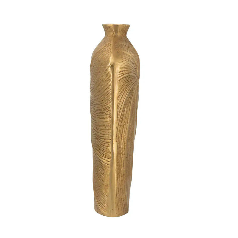 Aluminum Vase with Gold Swirling Design