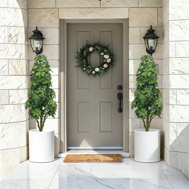 5.2FT Realistic Faux Tree with Lifelike Foliage in Green, Durable Plastic Construction for Indoor and Outdoor Use