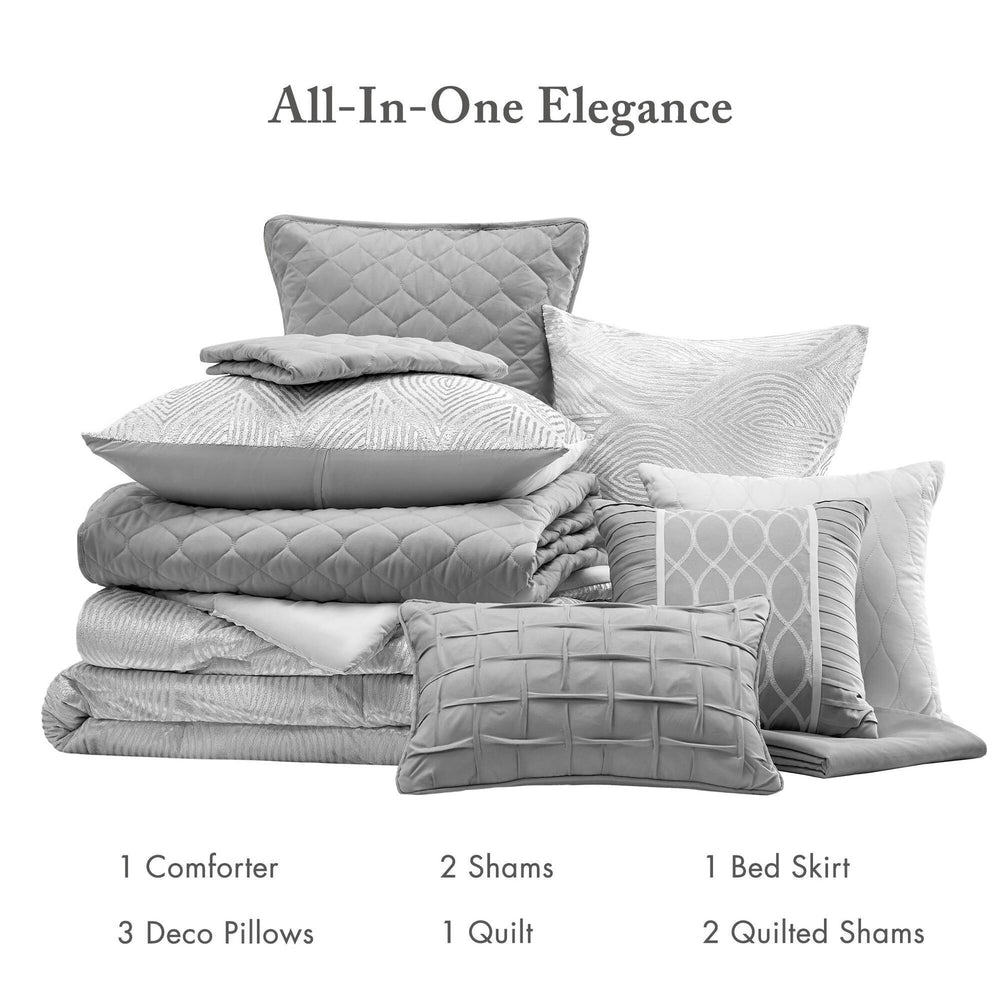 10- Piece King Jacquard Comforter Set Media 11