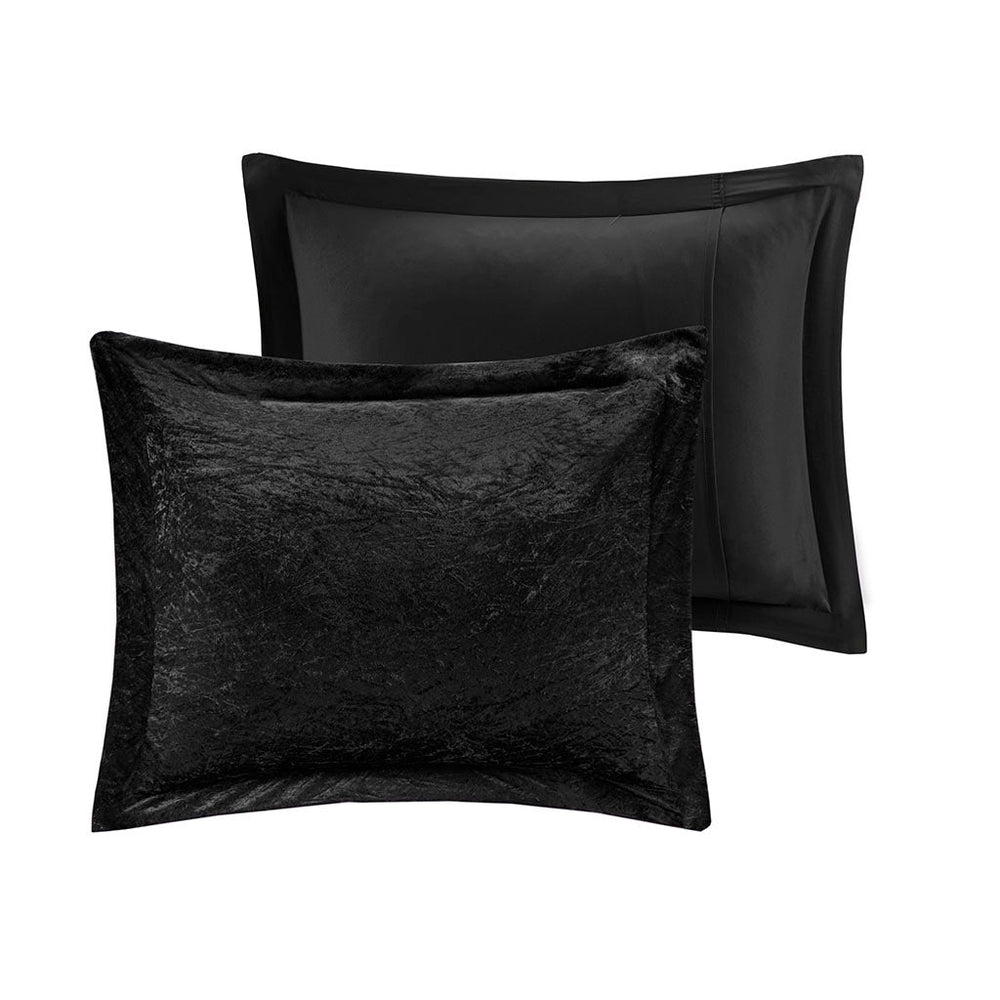 King/Cal King Velvet Comforter Set with Throw Pillow Media 12