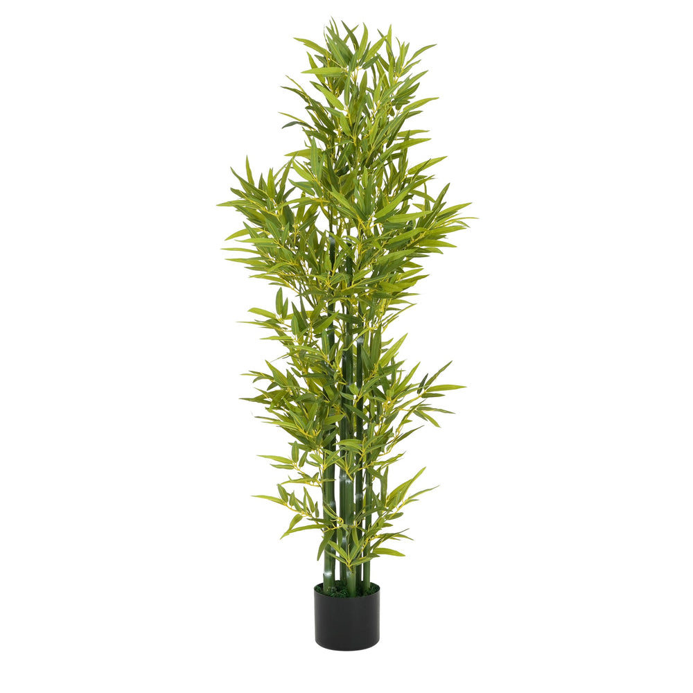 5' Artificial Bamboo with Black Plastic Pot, Set of 2 Media 6
