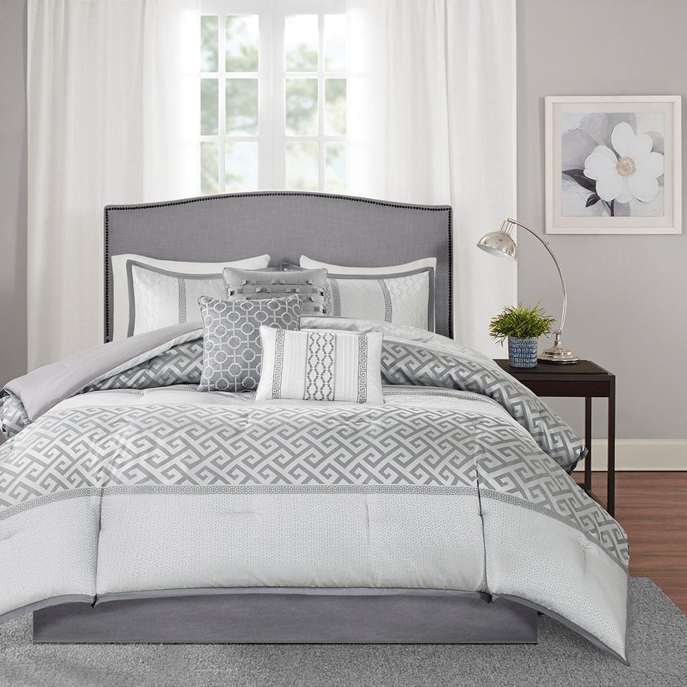 7 Piece Comforter Set Grey King Media 2