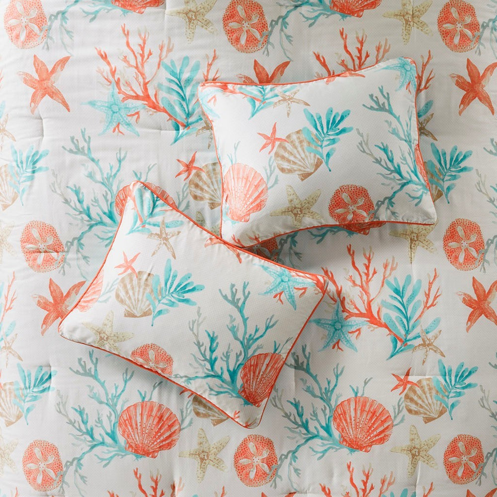 7 Piece Cotton Sateen Comforter Set Coral Cal King Media 6