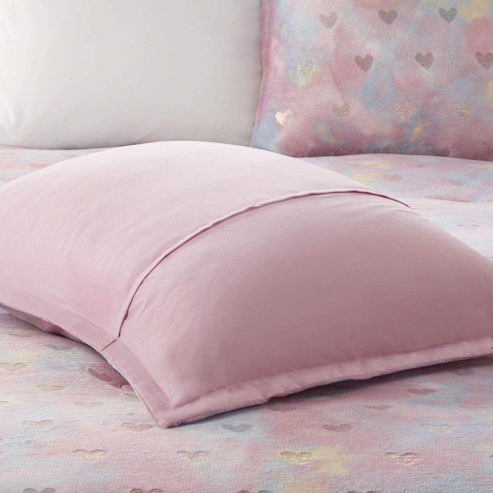 Plush Comforter Set Metallic Print & Throw Pillow Included Full Queen Media 11
