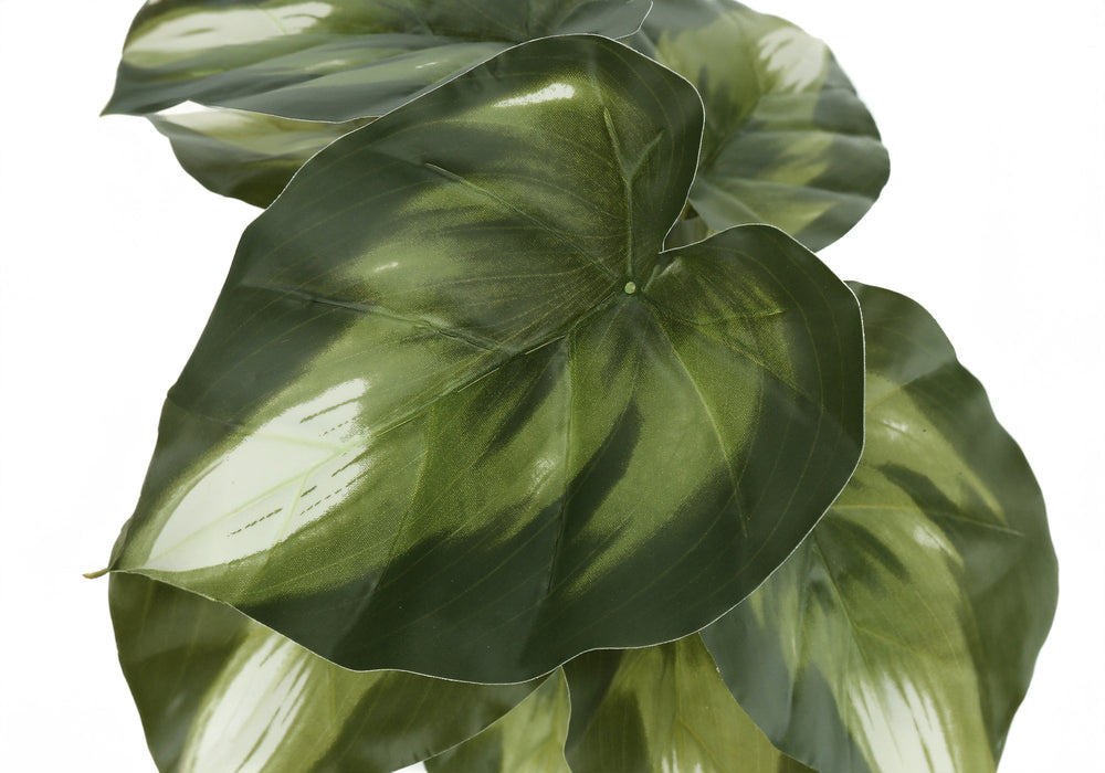 Artificial Plant, 13' Tall, Monstera Calthea, Indoor, Faux, Fake, Table, Greenery, Potted, Set Of 2, Decorative, Green Leaves, Black Pots Media 3