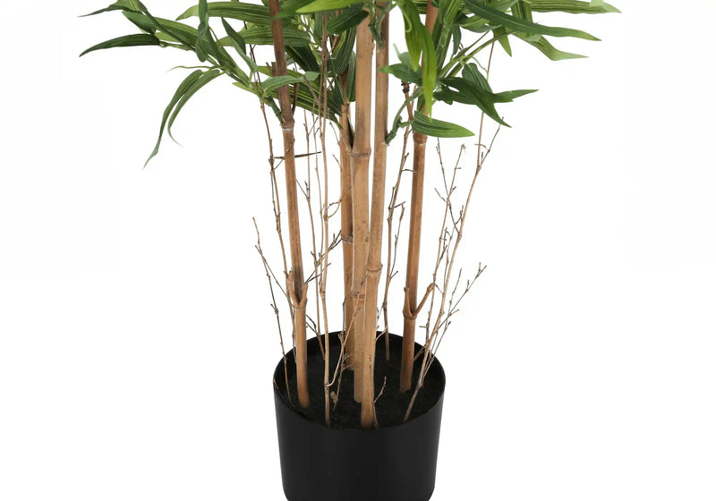 Artificial Plant, 50' Tall, Bamboo Tree, Indoor, Faux, Fake, Floor, Greenery, Potted, Decorative, Green Leaves, Black Pot
