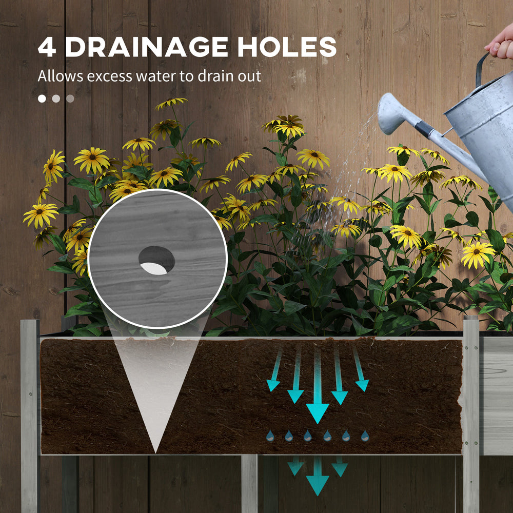 Large Elevated Planter Box,Wooden Raised Garden Bed with Legs,Bed Liner and Drain Holes Media 5