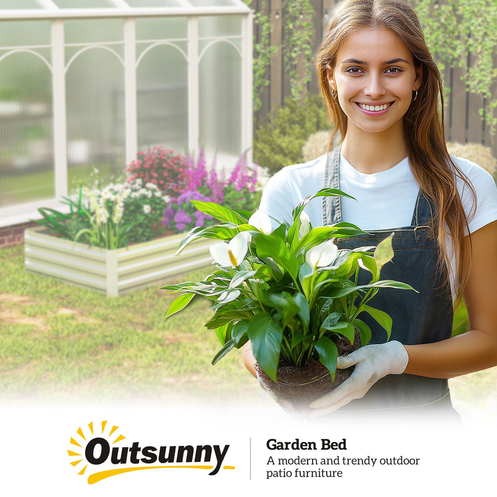 Outsunny 95' x 36' x 12' Galvanized Raised Garden Bed, Metal Elevated Planter Box, Easy DIY and Cleaning for Growing Flowers, Herbs, Silver Media 2