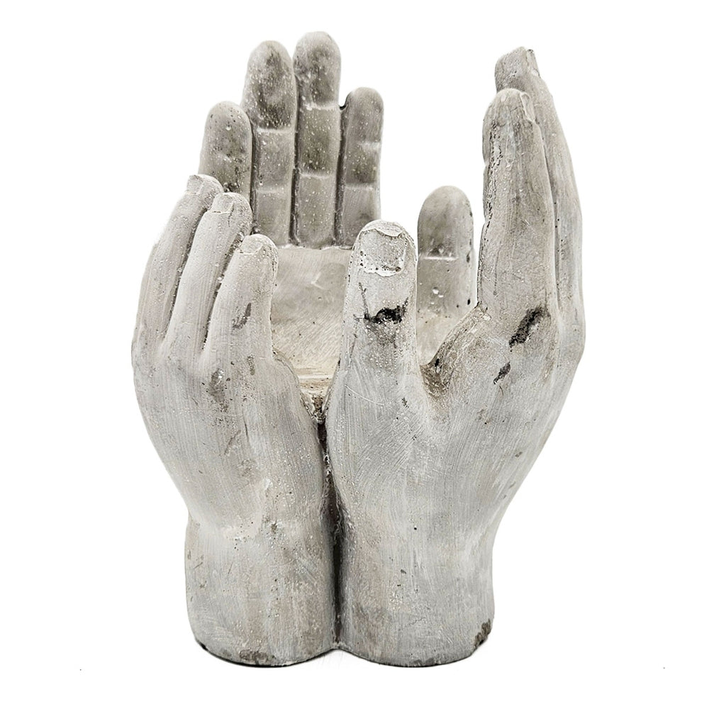 Set of 2 6x6x9' Accepting Hands Accent Cement Hand Decor Media 3