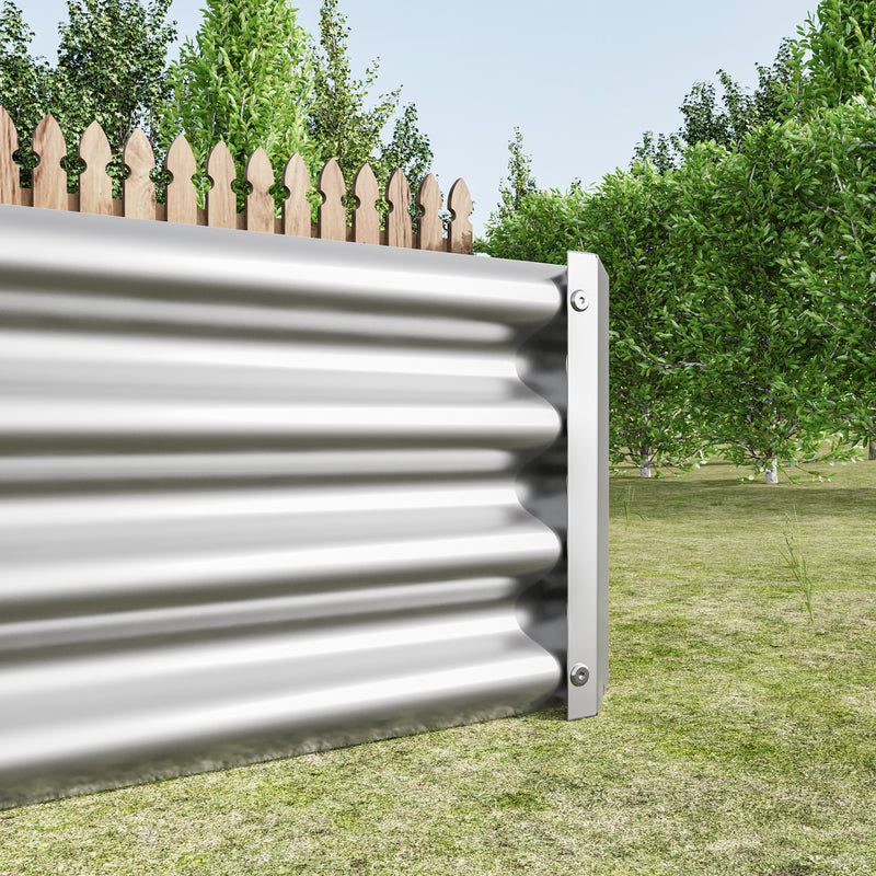 Raised Garden Bed Kit - Metal Raised Bed Garden 7.6x3.7x0.98ft for Flower Planters, Vegetables Herb Silver
