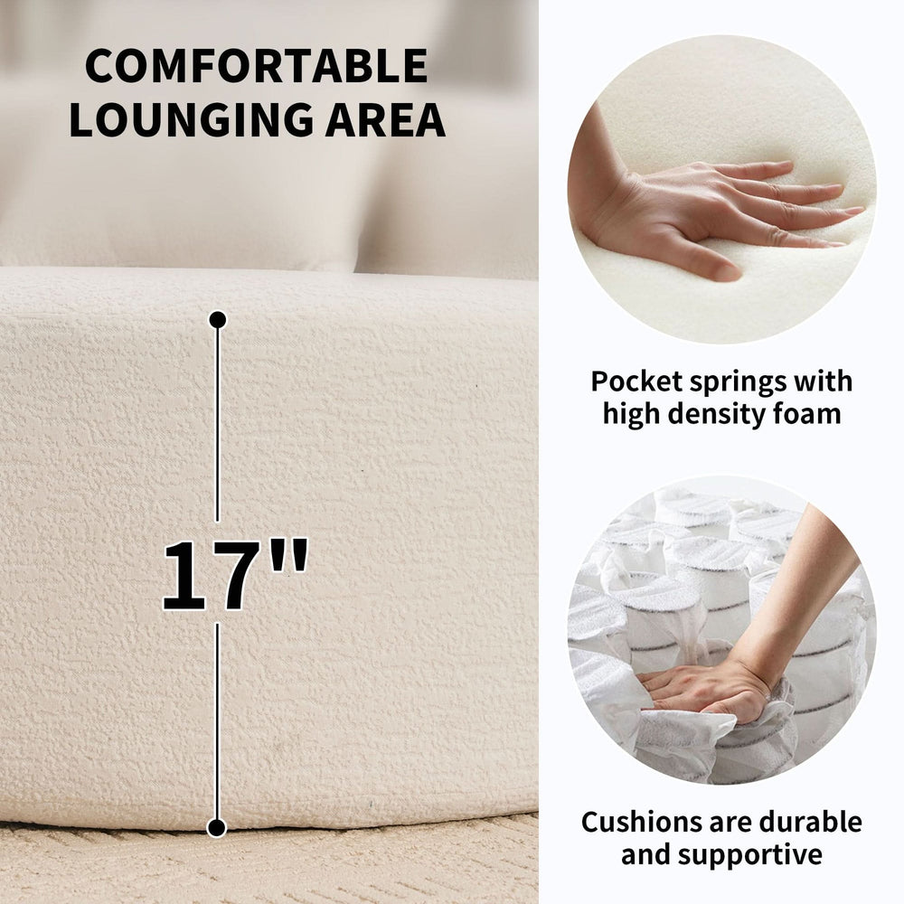 Foam & Spring Sofa Sectional White Living Room Design Furniture Collection Media 11