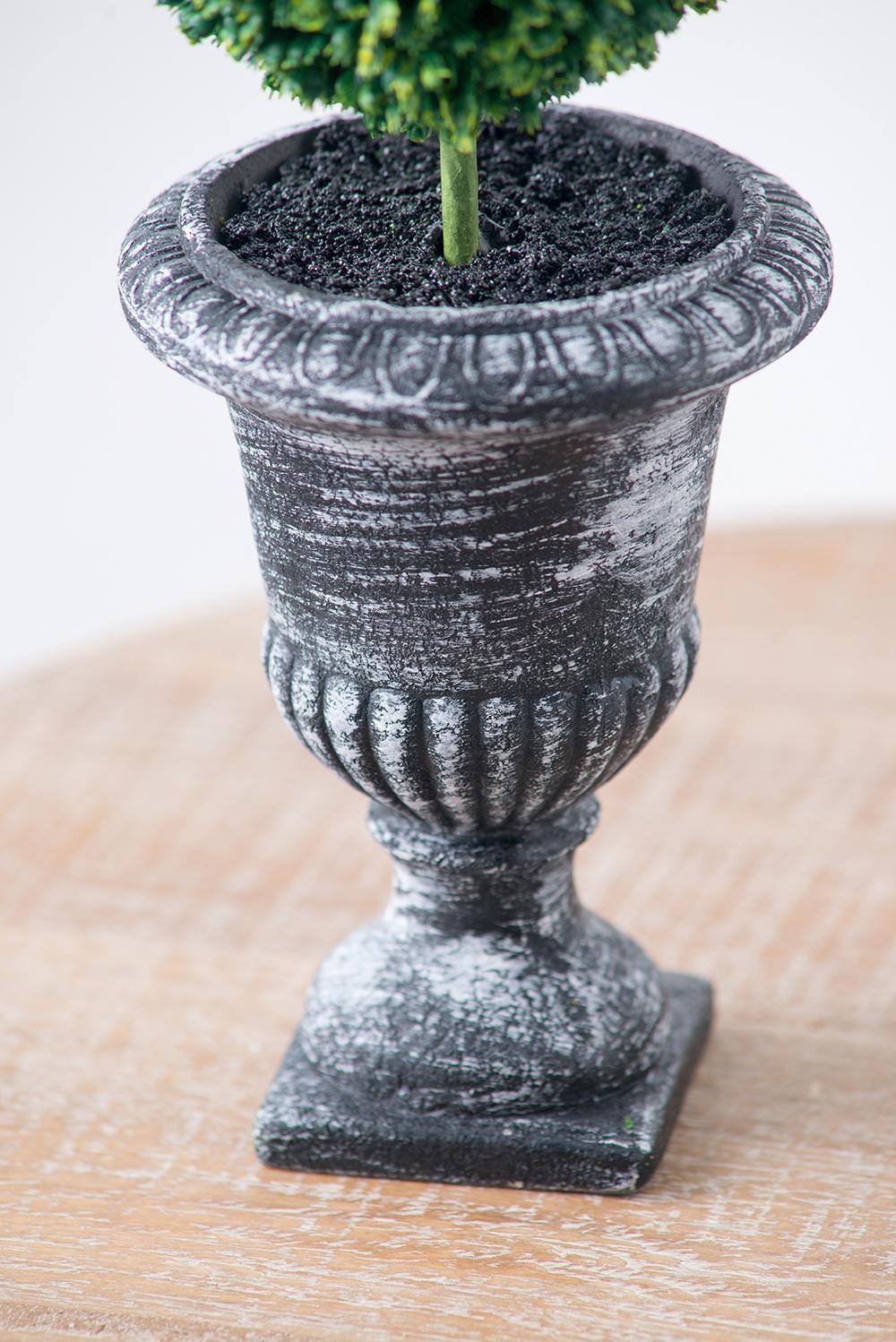 S/2 D4x15.5'H Faux Double Ball-Shape Topiary-Black Pot Media 3