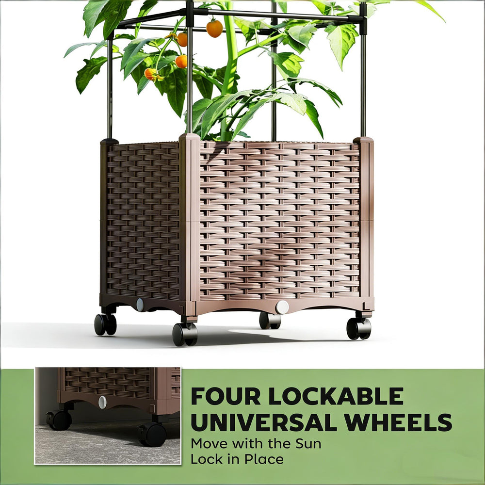 Plant Cage,Raised Garden Bed,Mobile Trellis Plant Bed Media 6