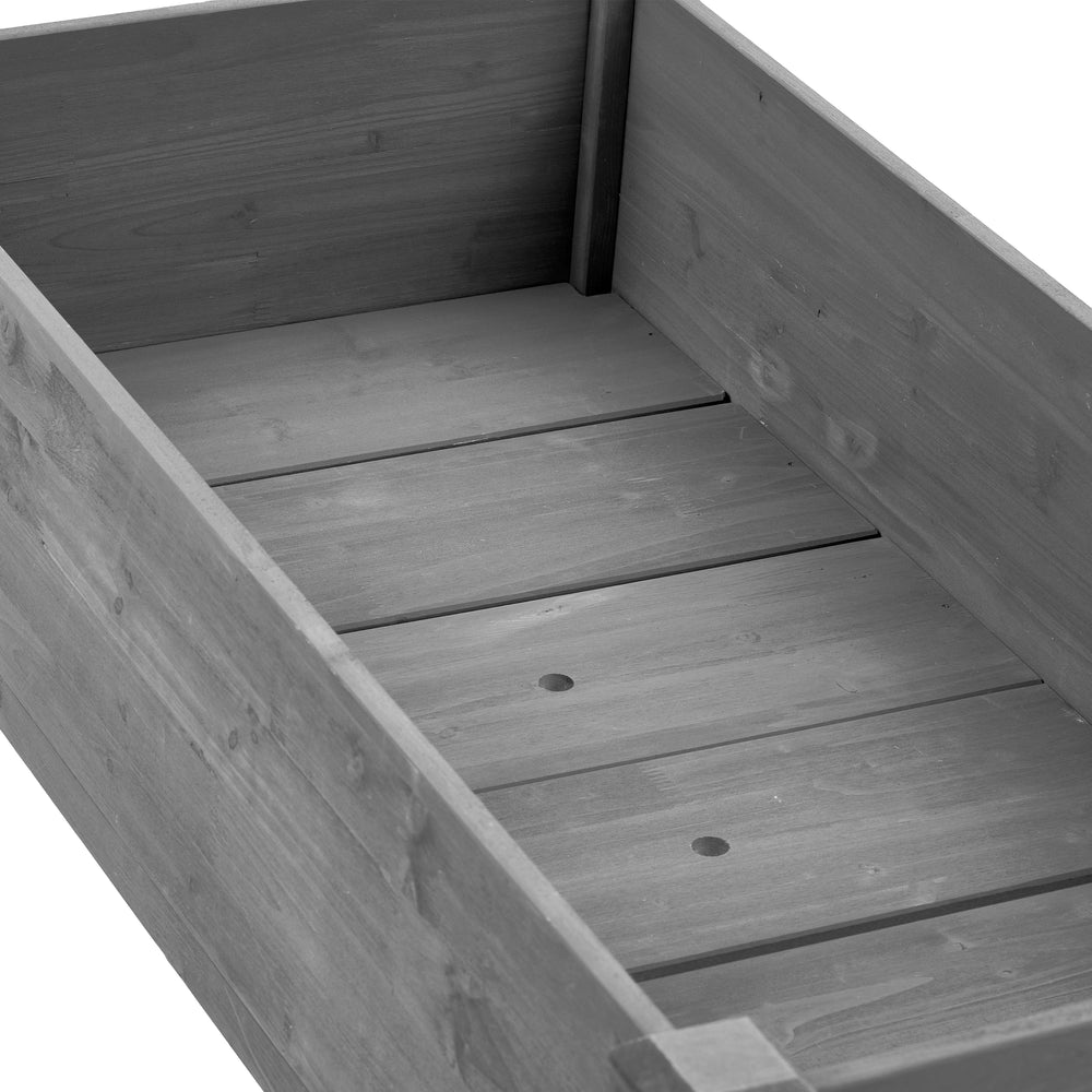 Elevated Wooden Garden Bed 48x24x30 inch with Legs, Premium Gray Solid Wood Planter Box for Outdoor Plants Flowers Fruits Vegetables Herbs Media 20