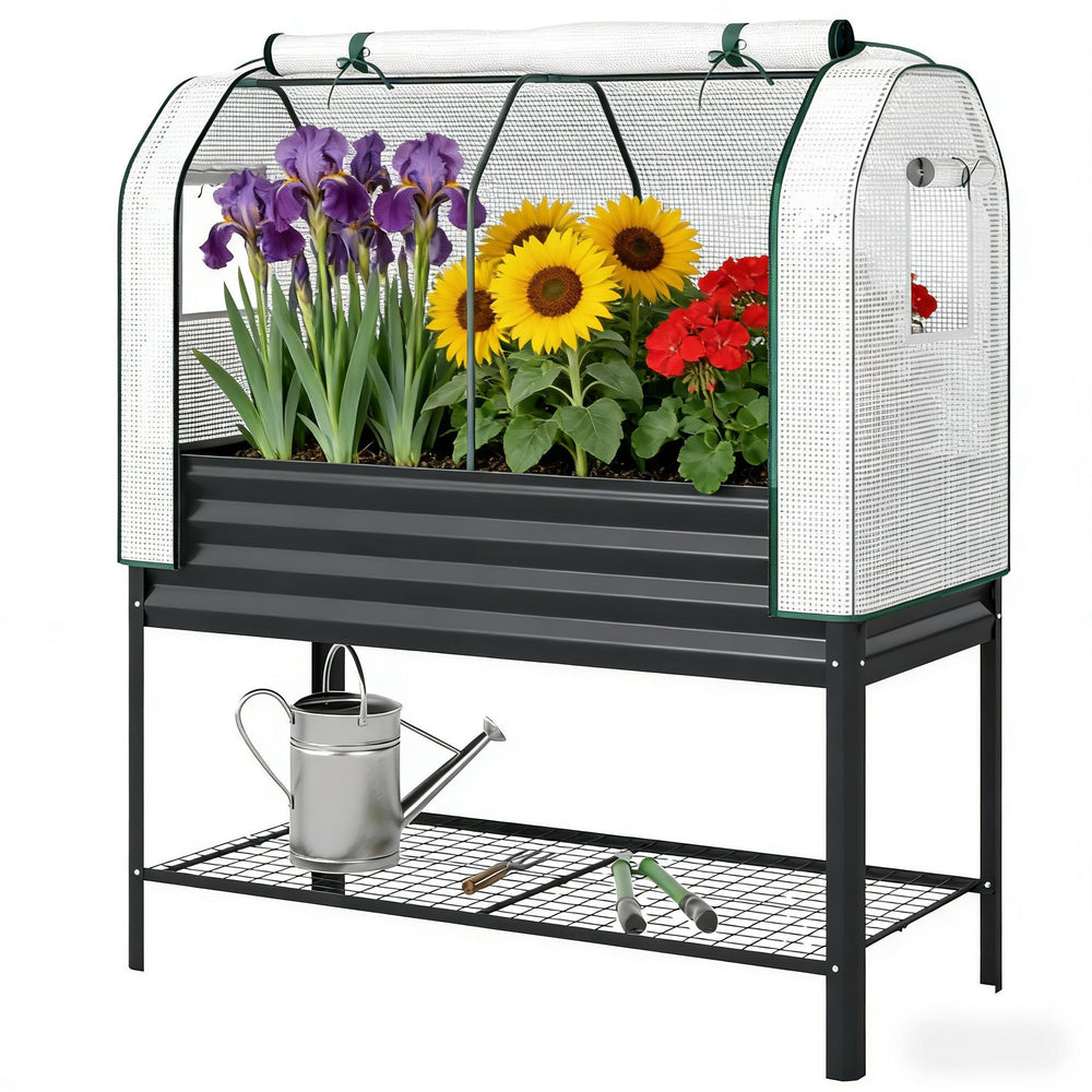 Outdoor Plant Boxs,Raised Garden Bed,Spacious Flower Boxs Media 7