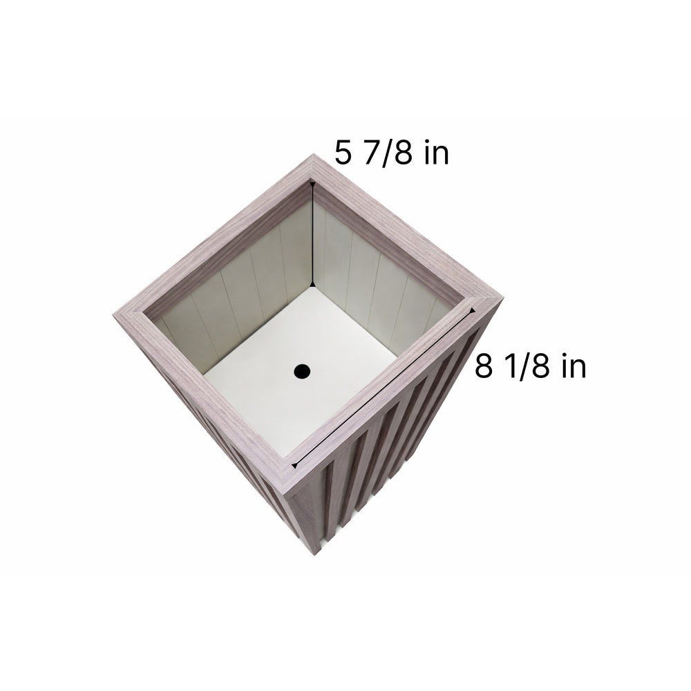 Square Grove Column Planter - Ash Brown Media 6