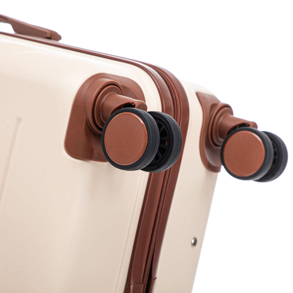 Abs Luggage Set 20 24 28 Inches 3 Piece Beige Durable Spinner Wheels & Combination Lock Media 18