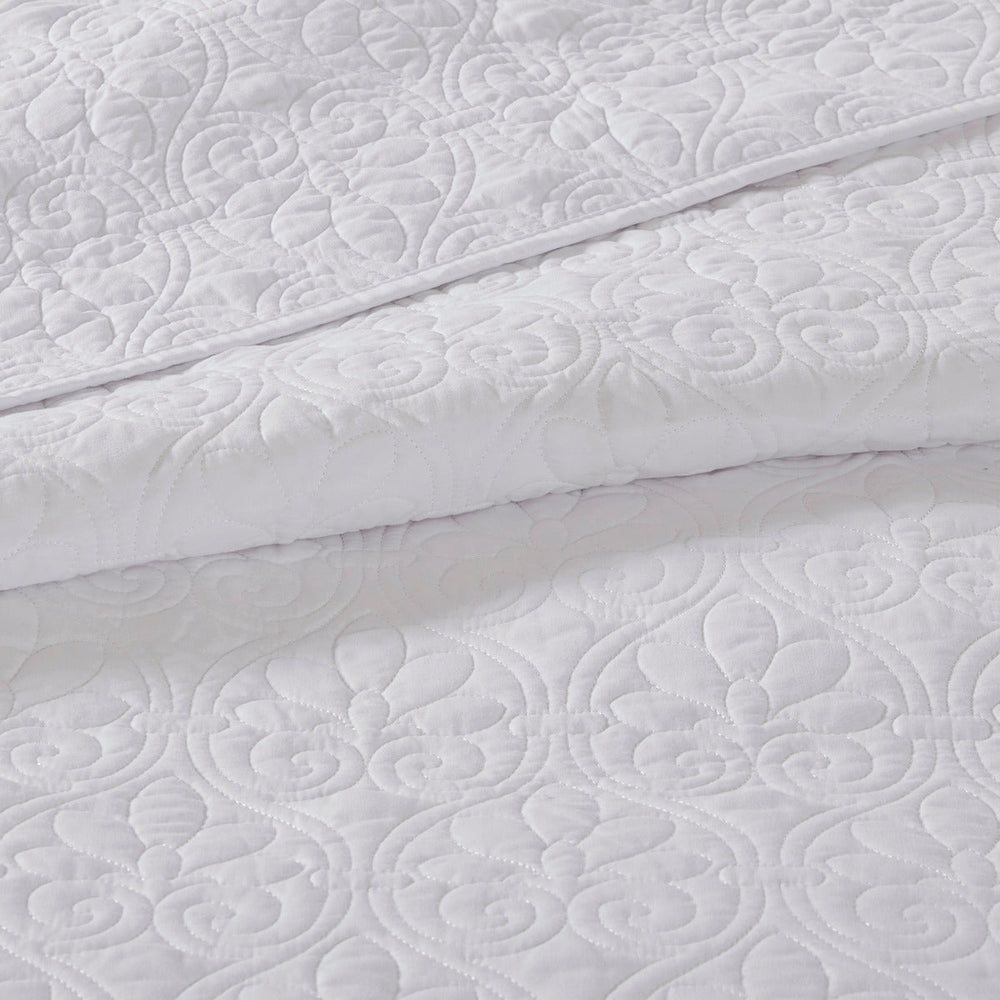 Reversible Bedspread Set White King Media 5