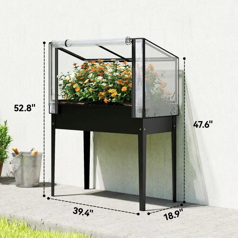 Spacious Raised Garden Bed,Flower Boxs,Elevated Plant Boxs Media 9