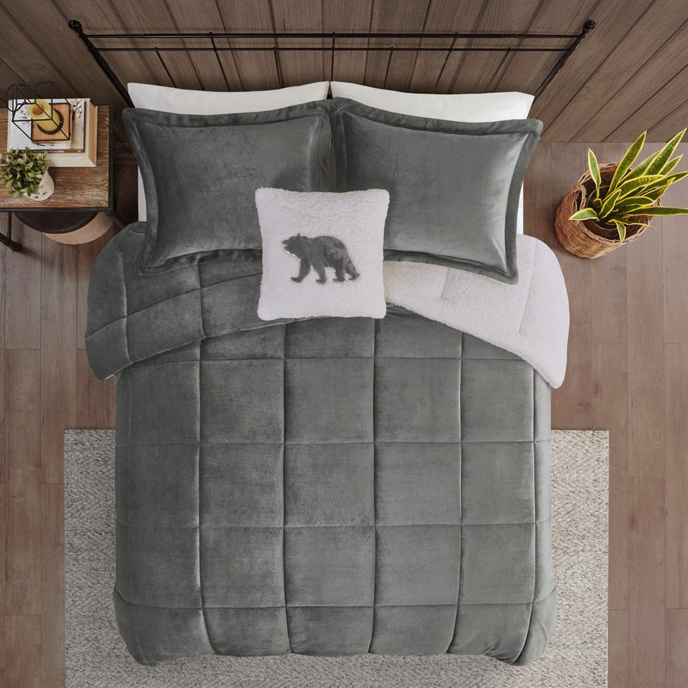King Plush to Sherpa Down Alternative Comforter Set Media 4