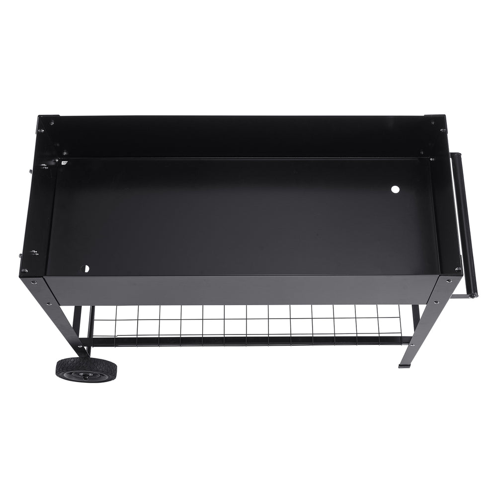 Raised Garden Bed, 42.5 x 19.5 x 31.5 inch Galvanized Metal Planter Box, Elevated Outdoor Planting Boxes with Legs, for Growing Flowers/Vegetables/Herbs in Backyard/Garden/Patio/Balcony, Black Media 6