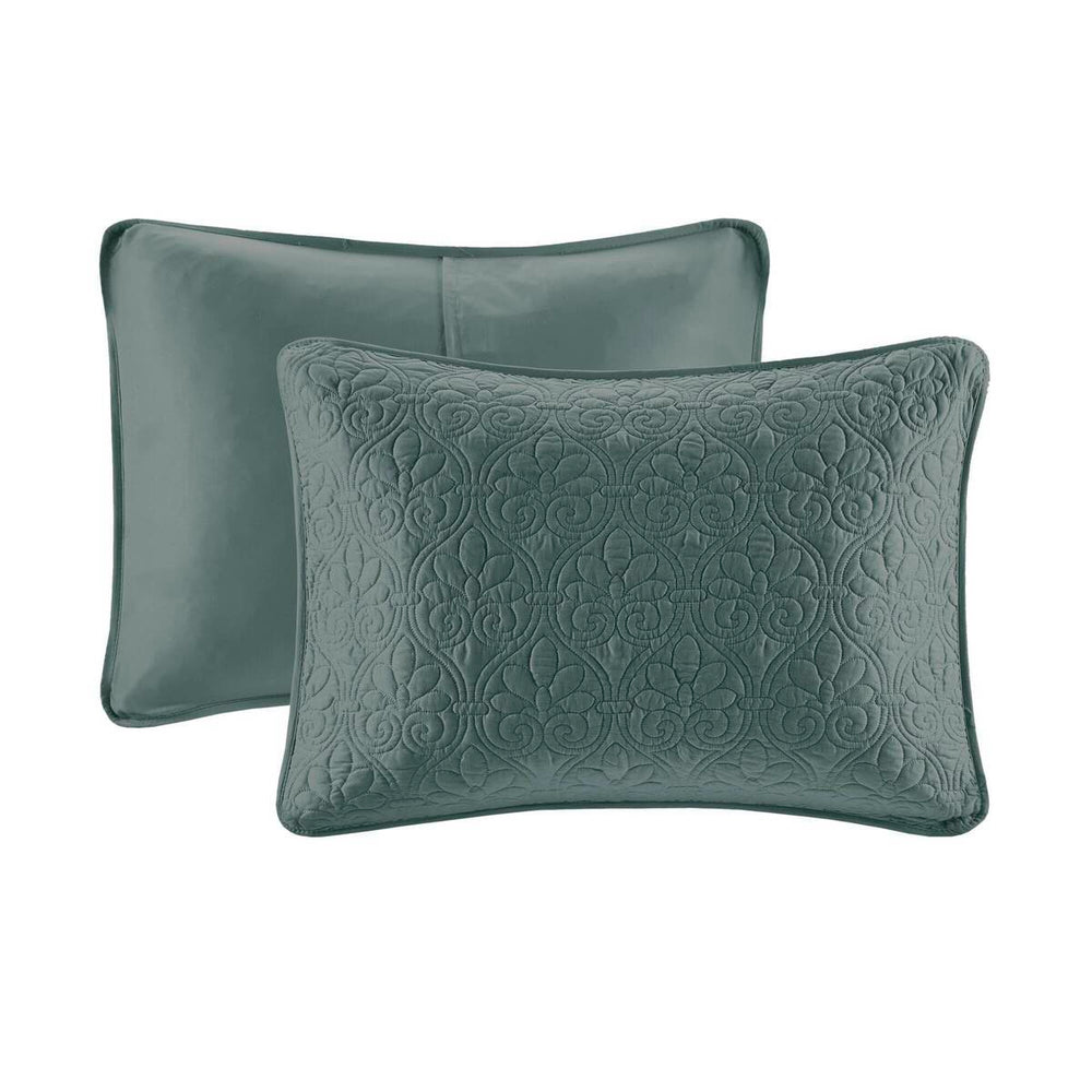 3 Piece Reversible Bedspread Set Balsam Green King Media 15