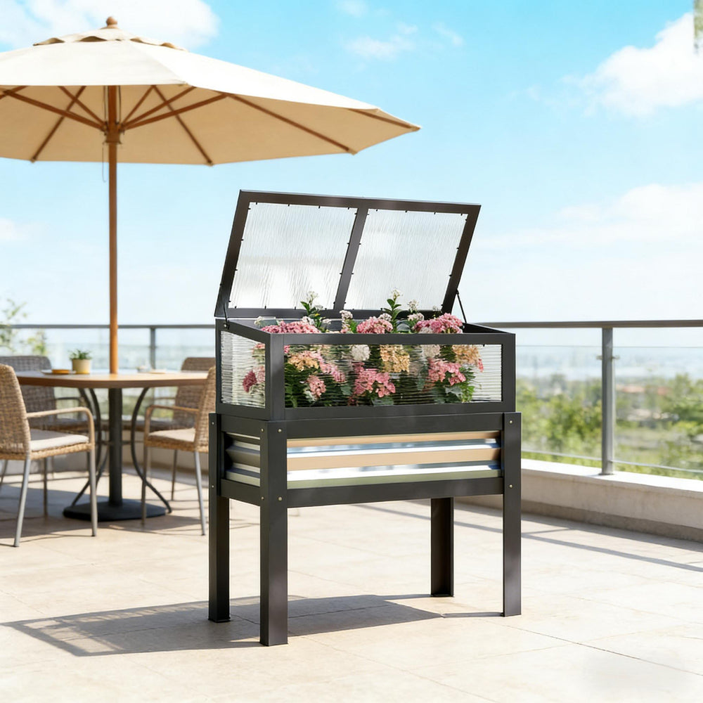 Flowers Box,Elevated Planter Box,Raised Garden Bed Media 4