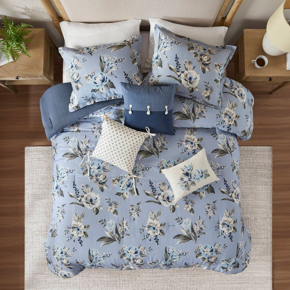 7PCS Cal King Vintage Floral Comforter Set Media 18