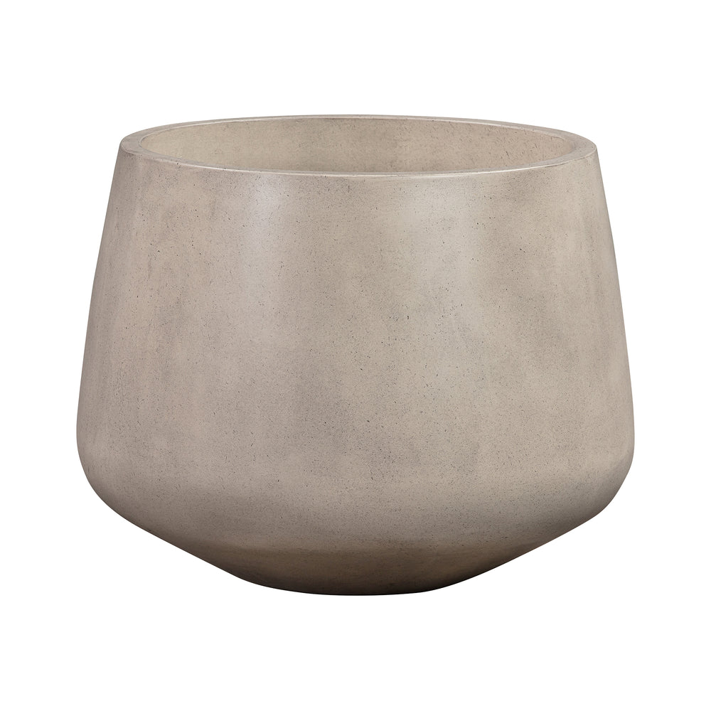 Amethyst Medium Round Lightweight White Concrete Indoor or Outdoor Planter in white Media 2