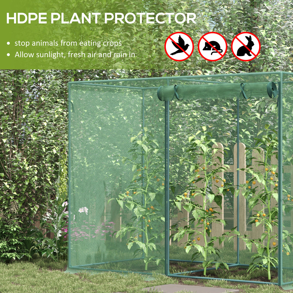Outsunny 6' x 3' Crop Cage, Plant Protection Tent with Zippered Doors for Vegetable Garden, Backyard, Green Media 4