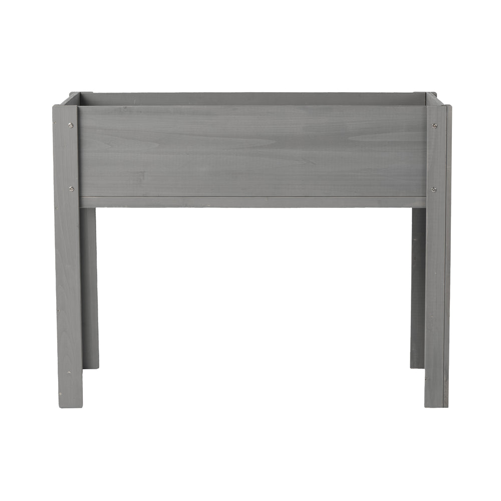 Elevated Wooden Garden Bed 40x20x31 inch with Legs for Outdoor Plants Flowers Fruits Vegetables Herbs in Grey Solid Wood Media 10