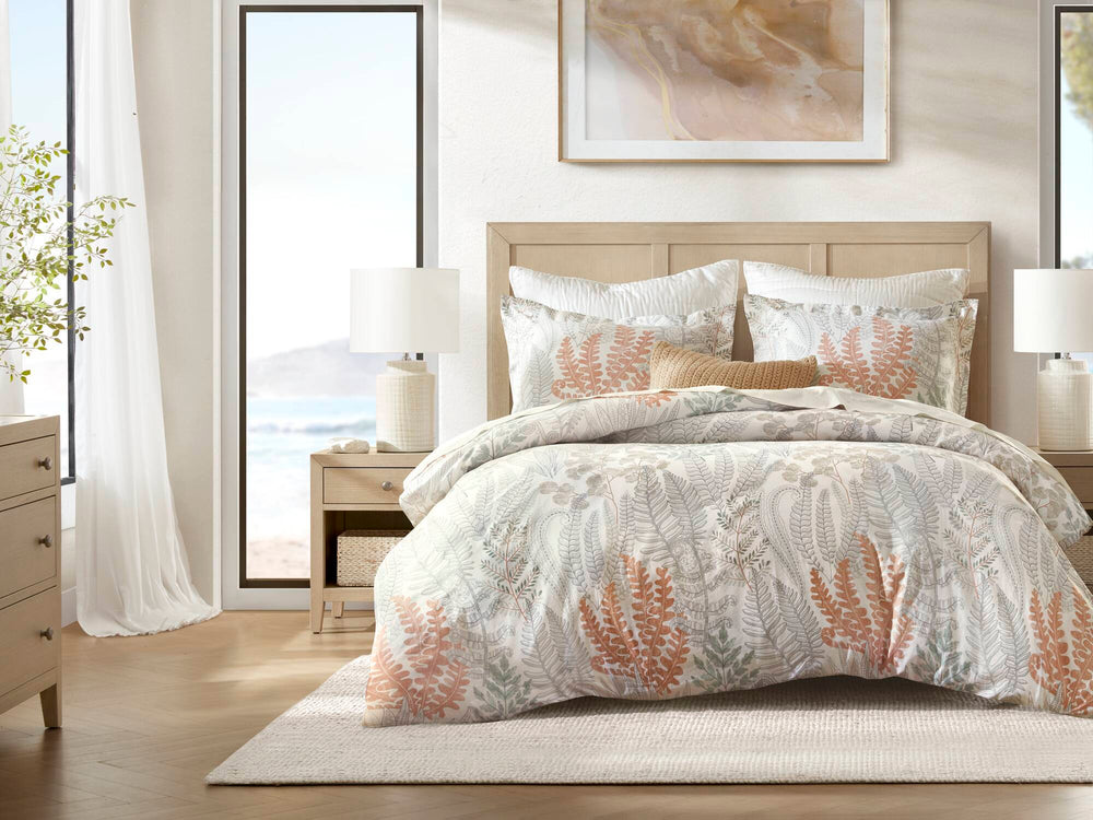 3-Piece King 100% Cotton Sateen Duvet Cover Set,Terracotta/Linen Media 17