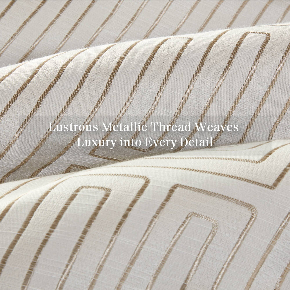 10 PCS Cal King Luxury Jacquard Comforter Set Ivory Media 7