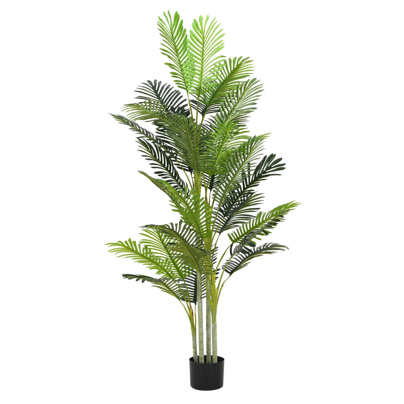 78.5' Artificial Palm Tree with Black Plastic Pot, Set of 2